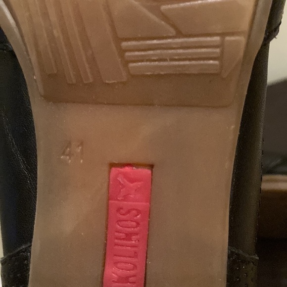 Pikolinos Black Stacked Heel Peep Toe Shoes - Picture 13 of 14